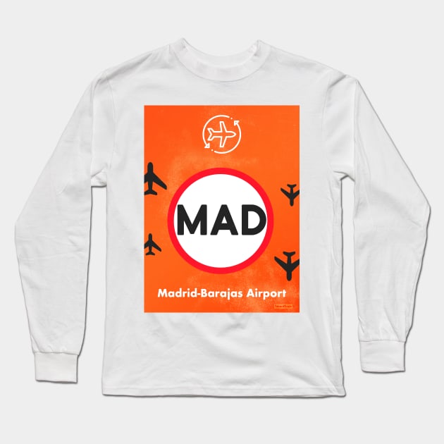 MAD MADRID Airport code Long Sleeve T-Shirt by Woohoo